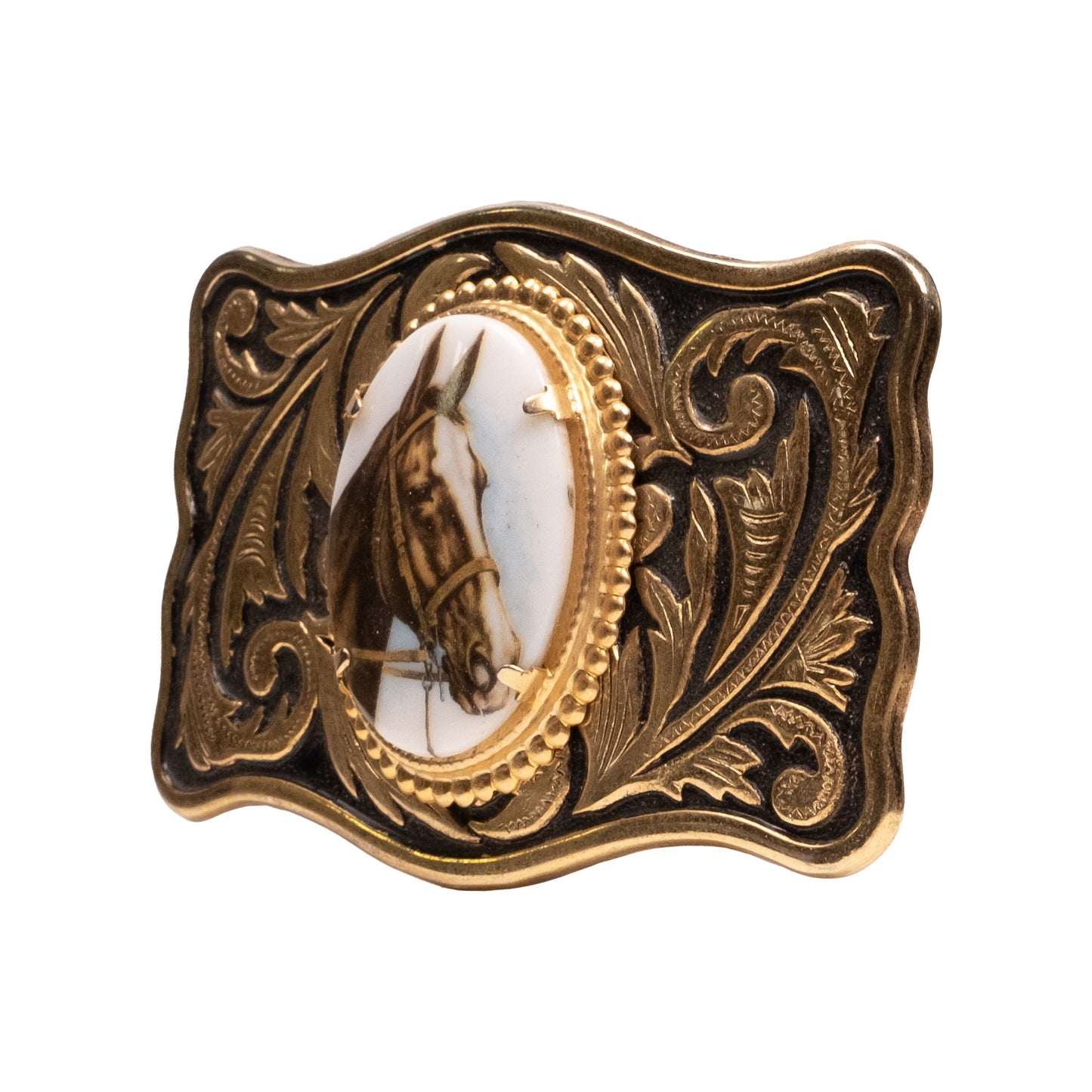 Vintage Horse Portrait Belt Buckle