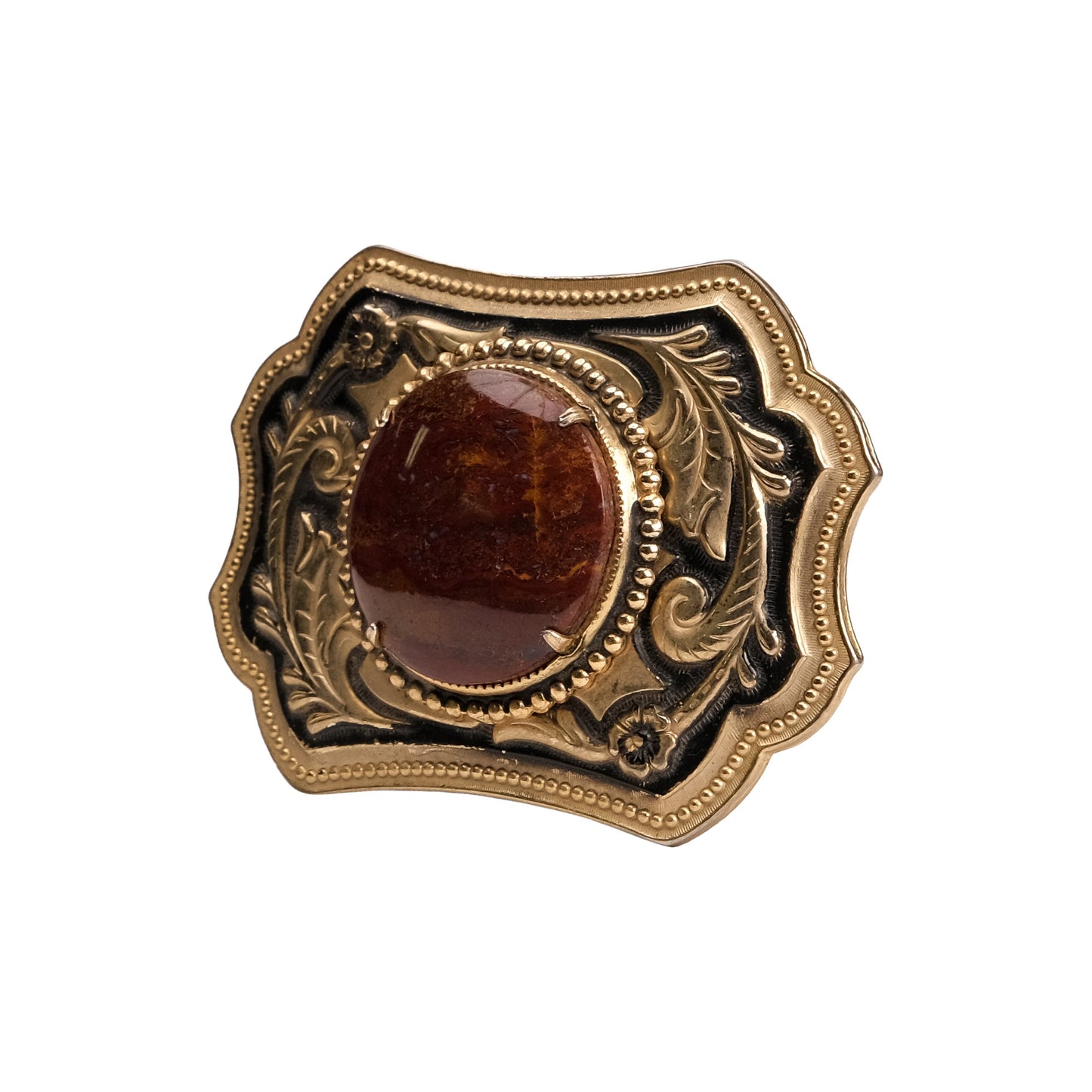 Vintage Western Cabochon Stone Belt Buckle