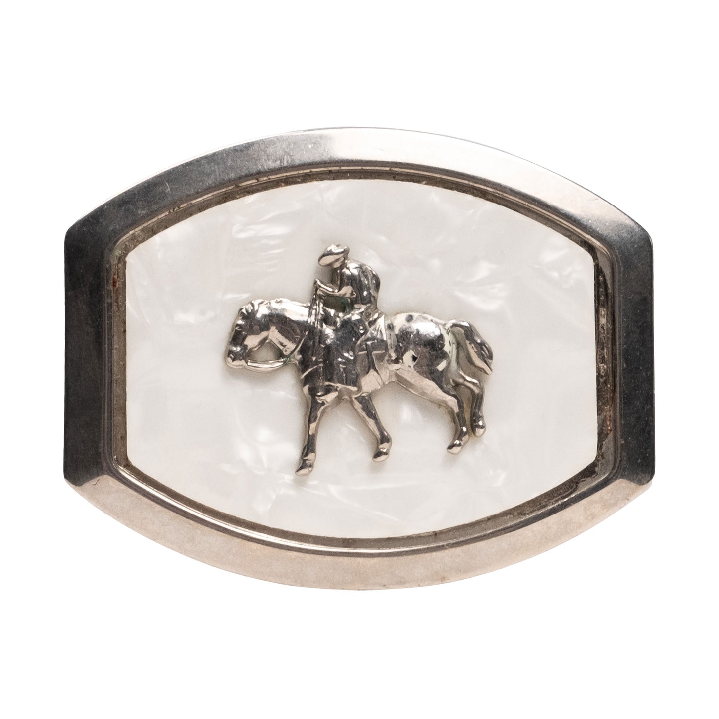 Faux Pearl Cowboy Belt Buckle