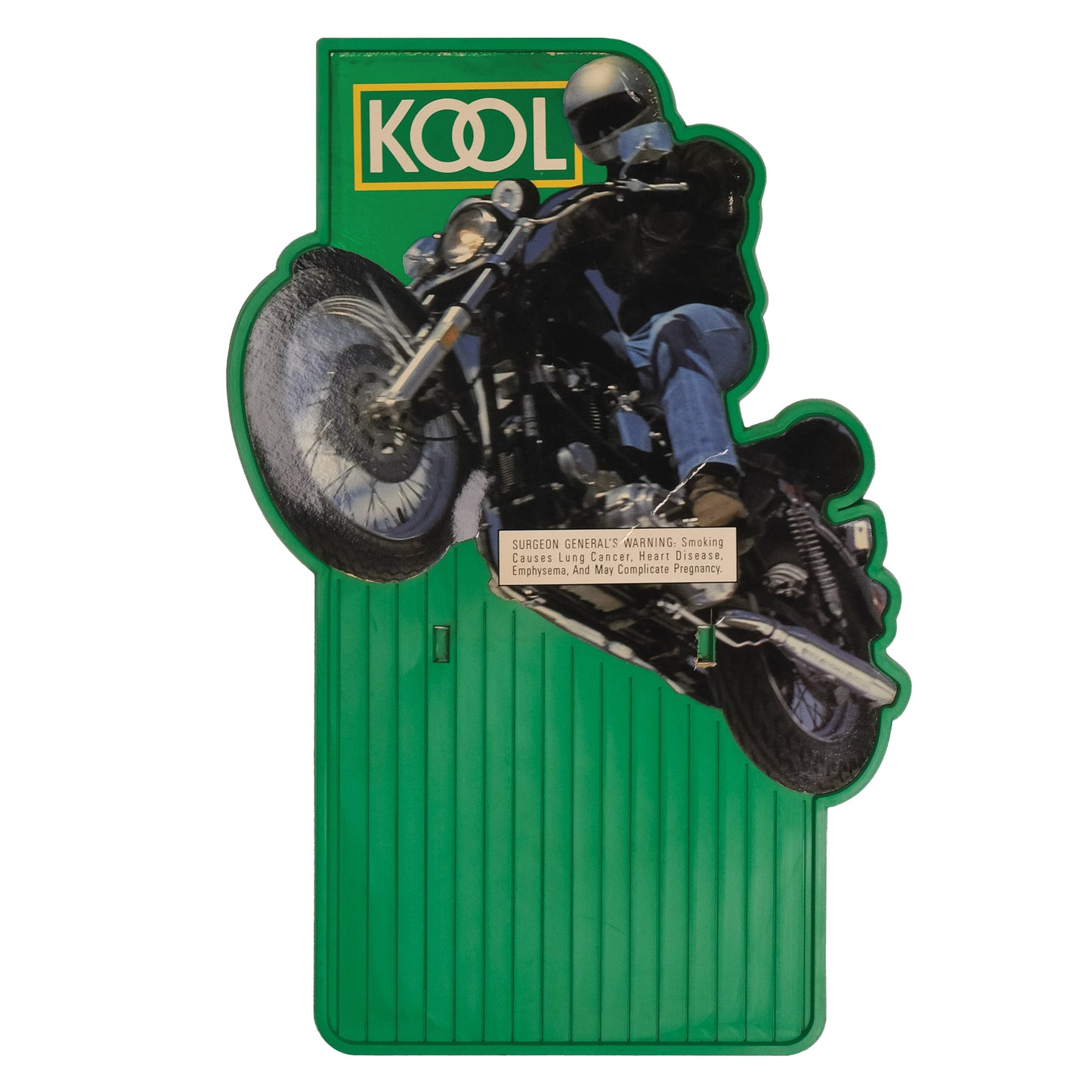 1985 Kool Cigarettes Harley-Davidson Motorcycle Sign