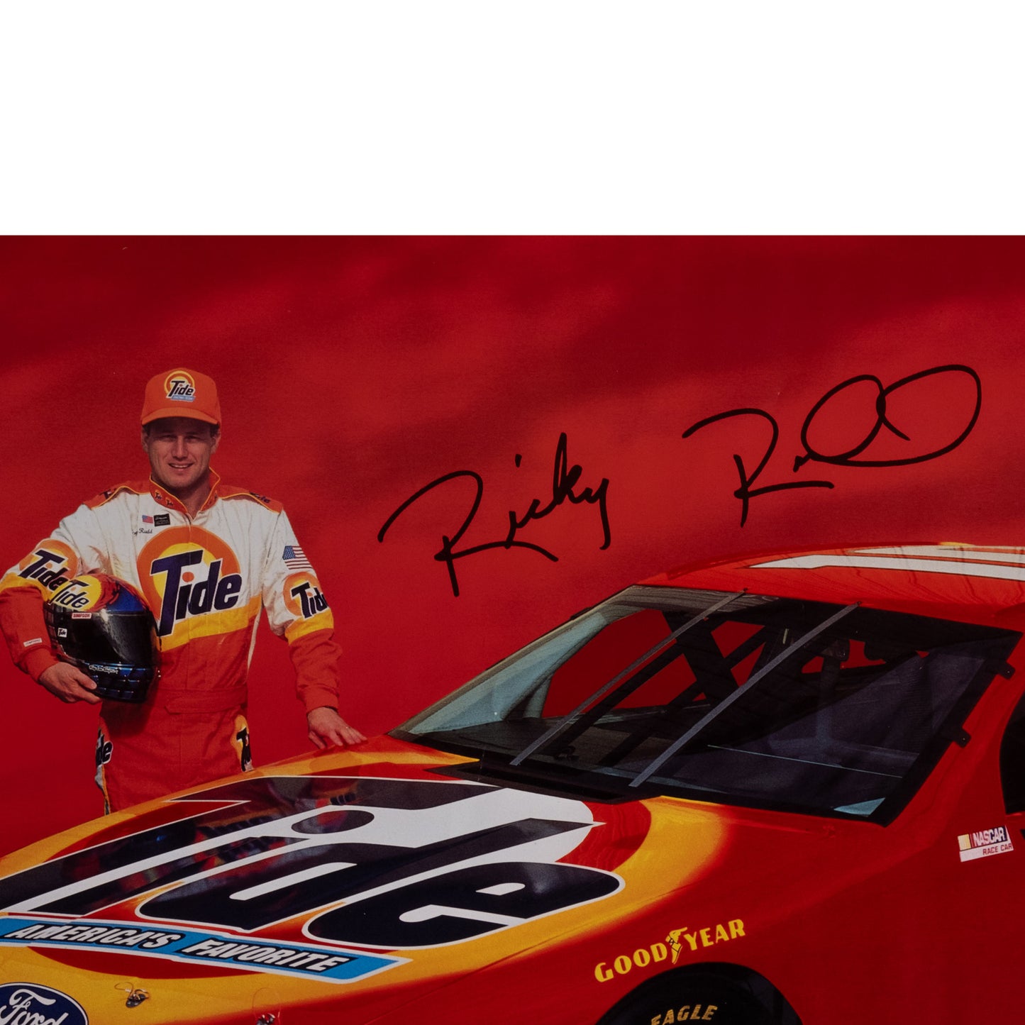 1992 Ricky Rudd Tide NASCAR Autographed Poster