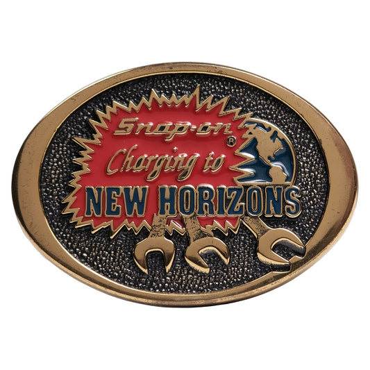 1980s Snap-On "Charging to new horizons" Belt Buckle