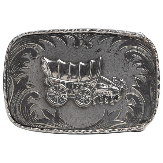 Western Covered Wagon Belt Buckle