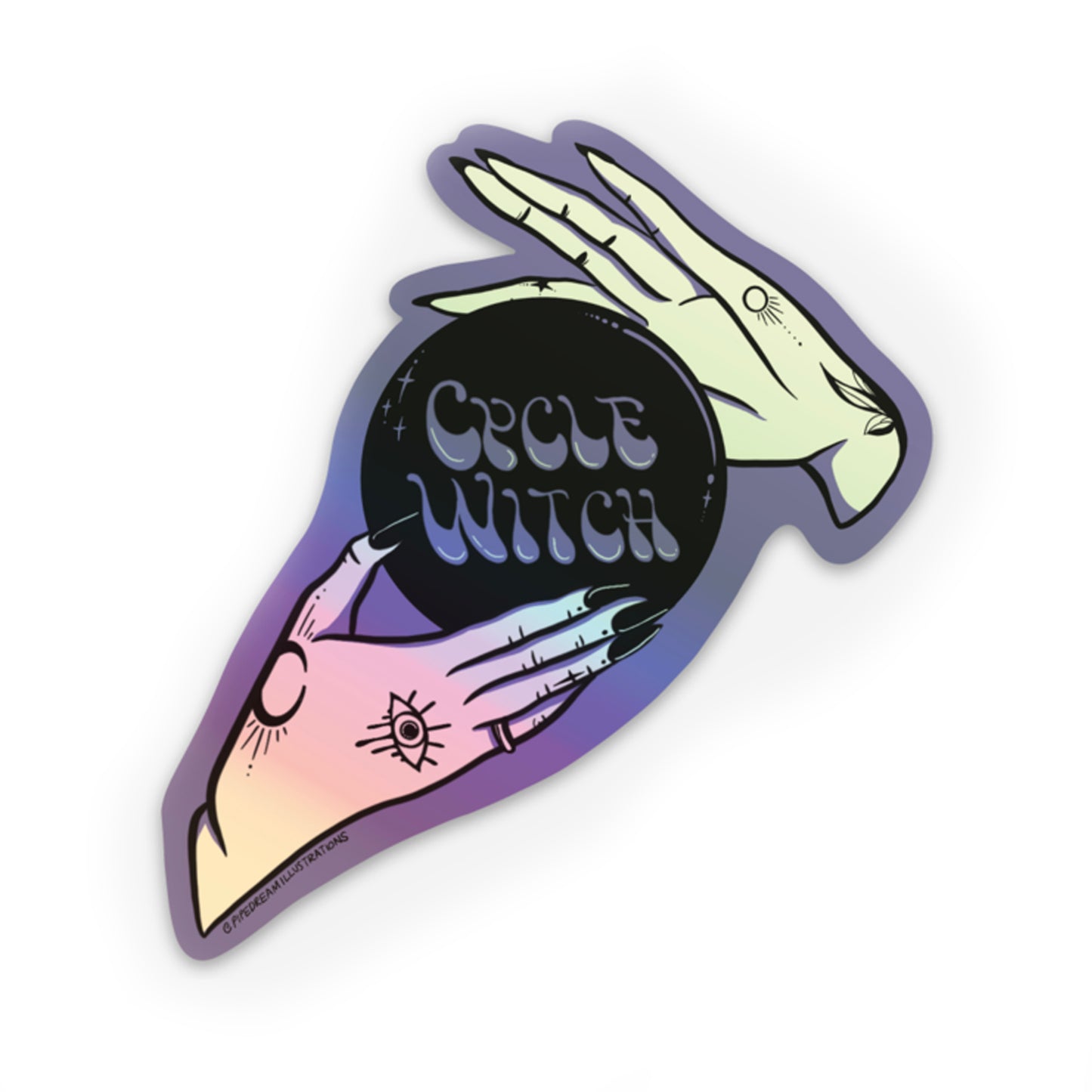 Cycle Witch Holographic 3" Sticker